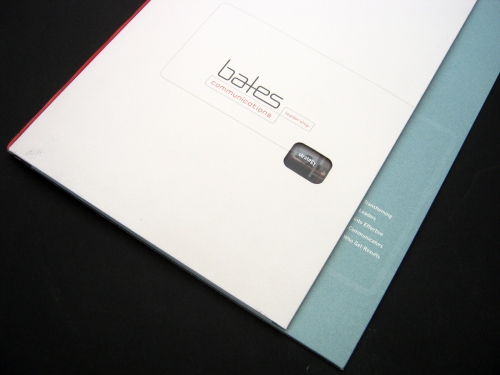 short fold cover with corporate positioning statement on inside panel